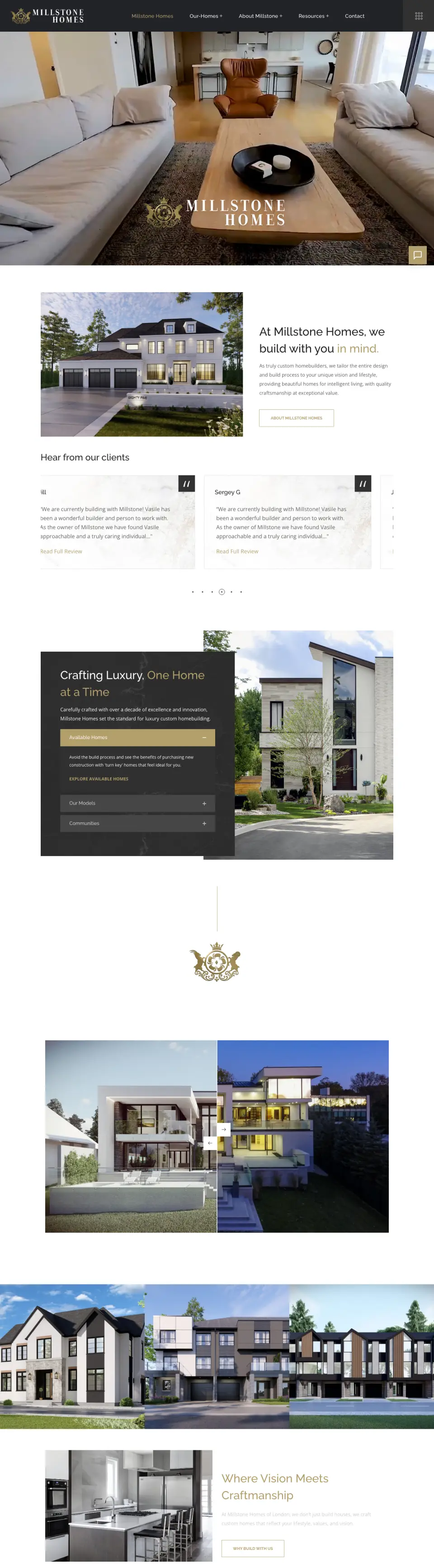 Millstone Homes website