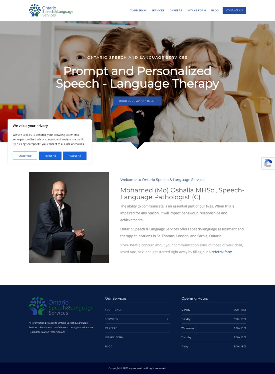 Ontario Speech website